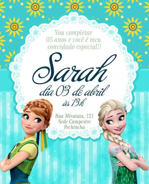 convite digital de festa frozen fever