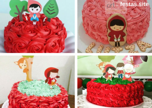 Bolo chapeuzinho vermelho  Decoração de bolo infantil, Bolo de mesversario  simples, Bolo da chapeuzinho vermelho