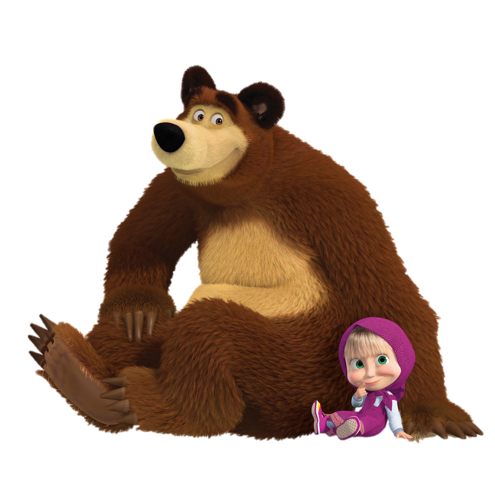 Imagem com a Masha e o Urso.