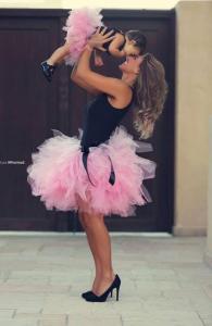 vestido de bailarina mãe e filha em preto e rosa