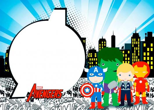 Imagem de convite com os personagens para imprimir.