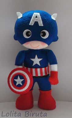 Boneco de Feltro do Capitão América.
