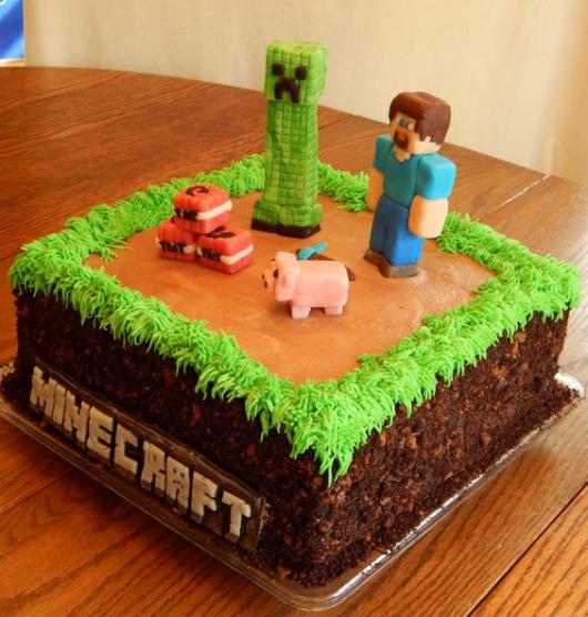 Carina Bolos - Bolo de Chantilly Tema: Minecraft Massa