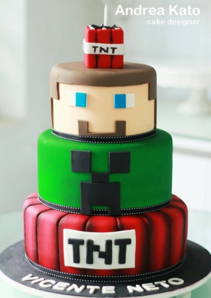 Bolo de Camadas do Minecraft