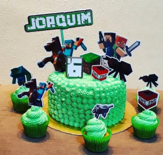 Bolo do Minecraft: + 40 fotos e dicas para festa infantil  Decoração de  bolo infantil, Bolo festa infantil, Bolo minecraft