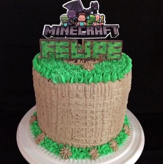 bolo minecraft chantilly #bolodecorado #bolominecraft