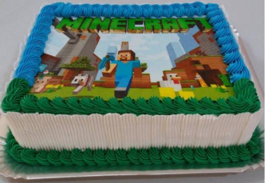 bolo minecraft chantilly #bolodecorado #bolominecraft #festaminecraft