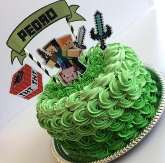 bolo decorado verde