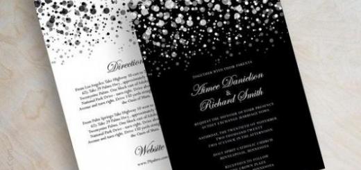 modelos de convites Preto e Branco