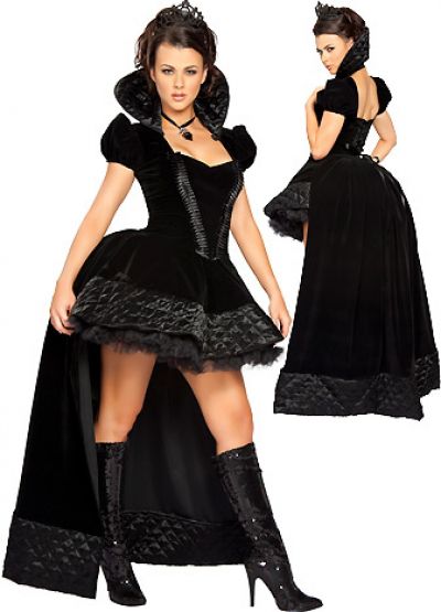 Fantasia Malévola vestido curto preto com calda
