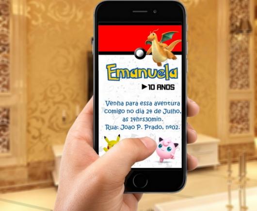 Convites Pokémon digital para Iphone