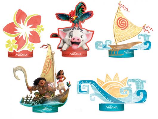 Desenhos dos personagens do filme para decorar Cupcake Moana 
