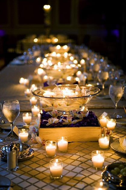 Decoração de ano novo luxo mesa com velas