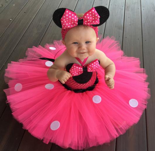 Festa da Minnie rosa vestido para bebê