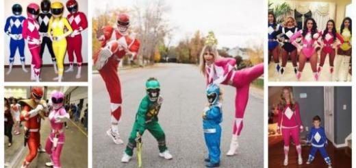 Montagem com fotos de grupos fantasiados de Power Rangers.