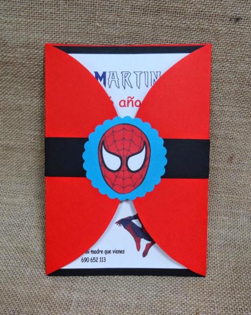 Convites Homem-Aranha scrapbook vermelho e preto