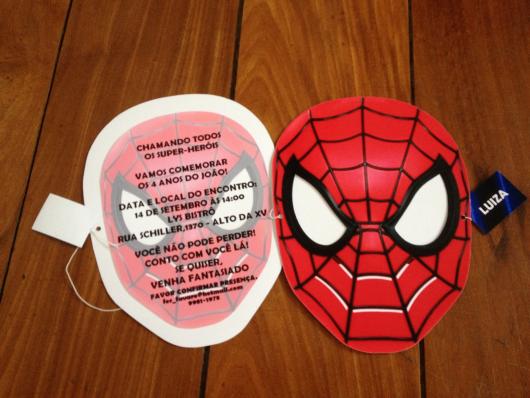 Convites Homem-Aranha máscara impressa