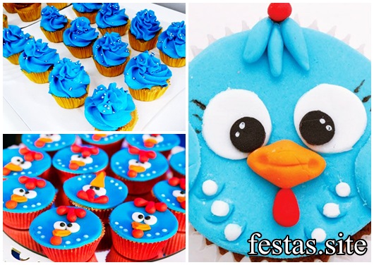 cupcake galinha pintadinha azul
