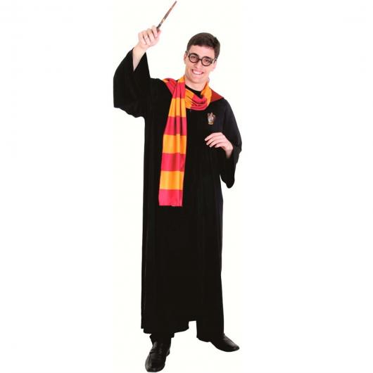 Fantasia Harry Potter beca preta com cachecol 