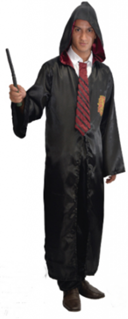 Fantasia Harry Potter masculina capa e varinha