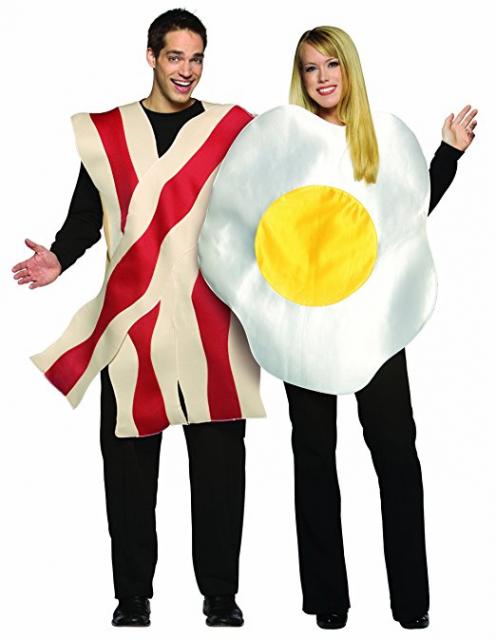 Conjunto De Trajes Para Casais De Bacon & Ovos Adulto Engraçado Homens  Festa De Halloween Comida Deliciosa Cosplay Traje De Fantasia