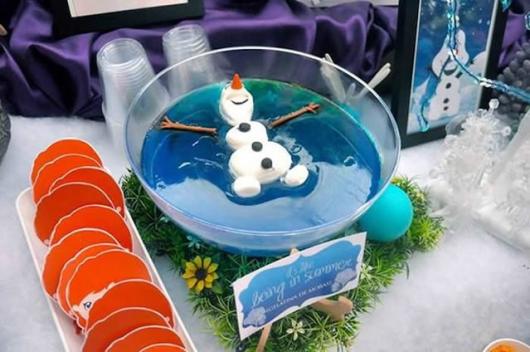Festa Frozen ideias criativas feita vela em gel
