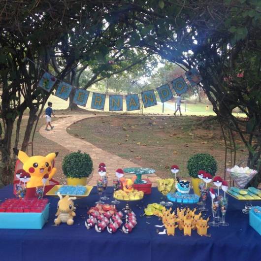 festa Pokémon decoração picnic