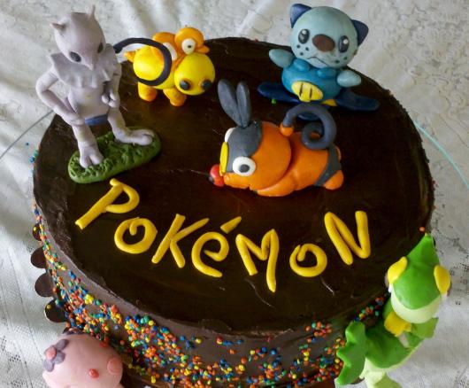 festa Pokémon bolo de chocolate