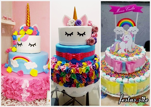 Festa Unicórnio modelos de bolo