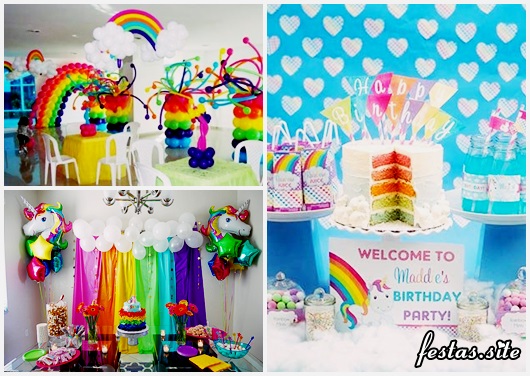 cloud party unicornio decorações arco-íris