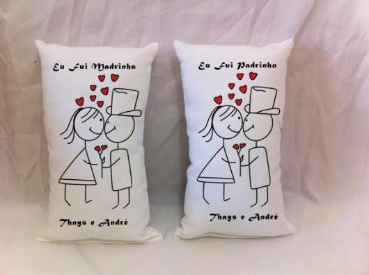 Lembrancinhas para Padrinhos de Casamento almofadas personalizadas