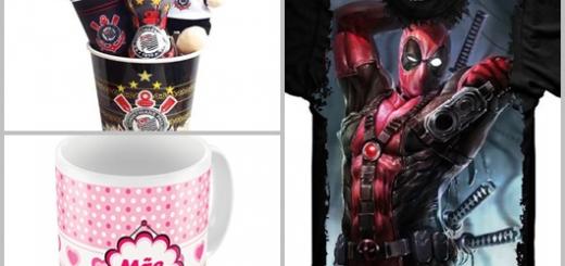 Presentes Personalizados camisera Deadpool kit Corinthians e caneca rosa mãe