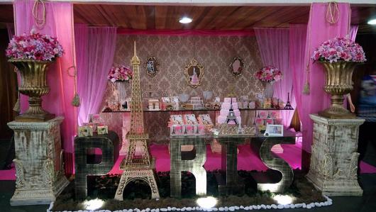 Temas para festa de 15 anos París rosa