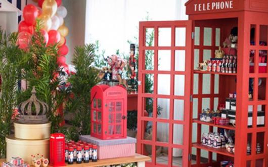 Temas para festa de 15 anos Londres cabine de telefone