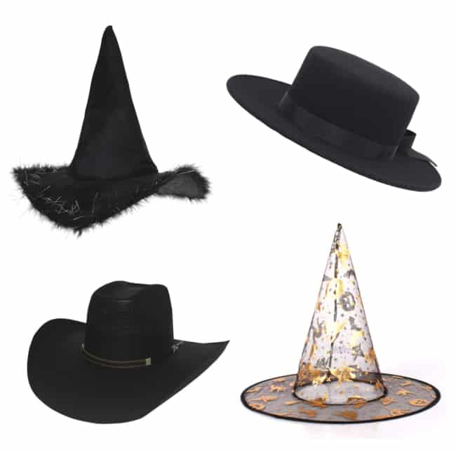 Modelos de chapeus pretos para fantasia de bruxa improvisada