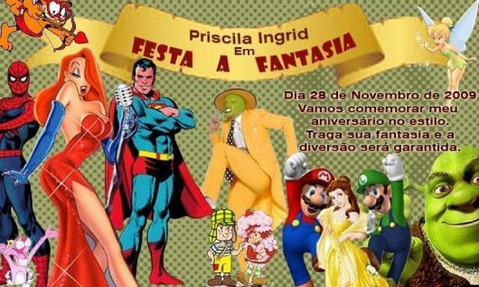 convite para festa à fantasia infantil