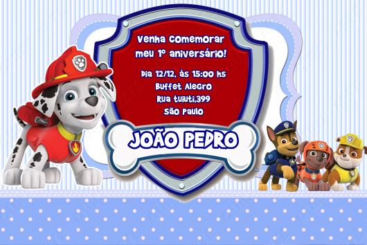 Convite Patrulha Canina - 15 Modelos para Editar – Modelos de Con…   Decoração infantil patrulha canina, Patrulha canina festa bolo, Decoração  festa patrulha canina