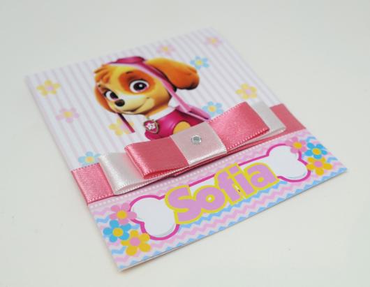 Convites Patrulha Canina scrap rosa