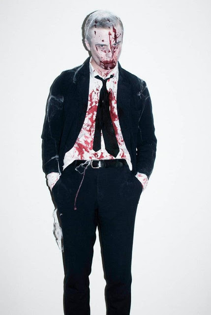 Fantasia de Vampiro masculino com sangue