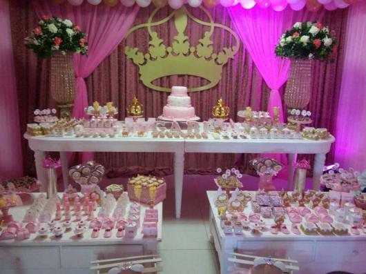 Festa Princesa de luxo com painél de MDF