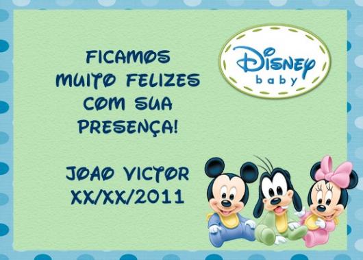 Tags para Lembrancinhas de aniversário Turma do Mickey Baby