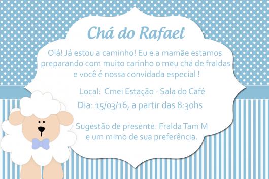Convites Chá de Bebê Ovelhinha Menino