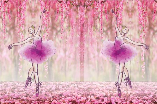 Painel de Festa Infantil Bailarina rosa 