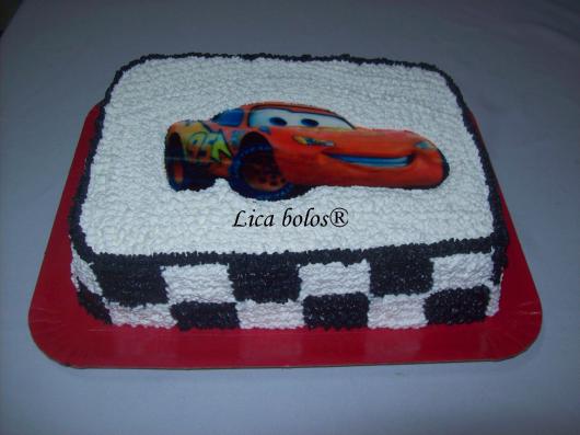 Bolo carros Mcqueen, Topper, Redondo, Chantilly