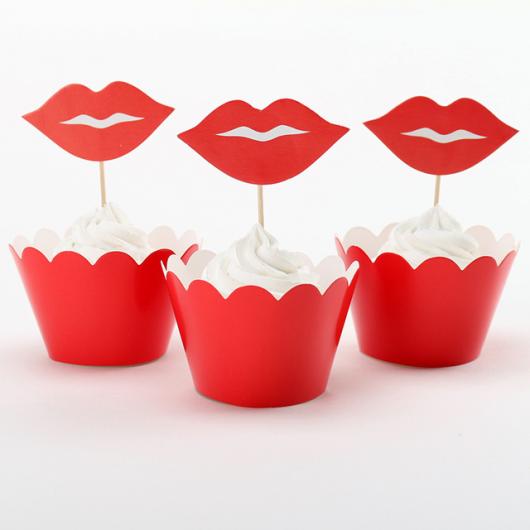 Cupcake para Dia dos Namorados Wrappers vermelho