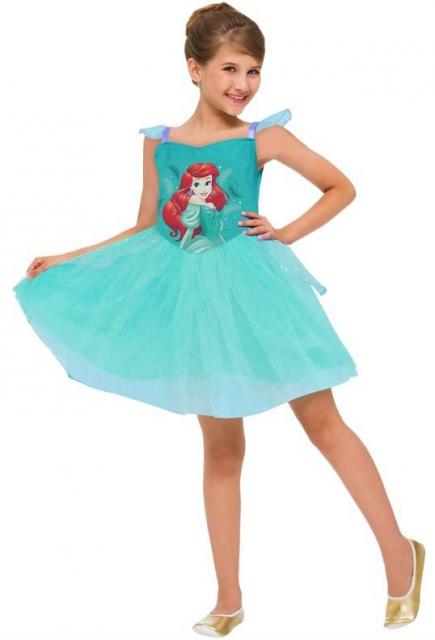 Fantasia Ariel Infantil vestido verde com estampa da Ariel
