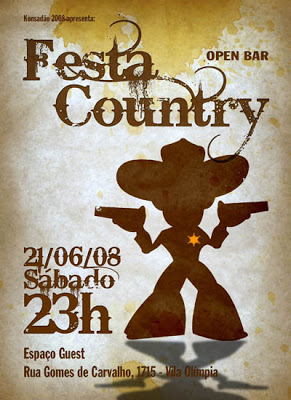 Convite Festa Country no estilo cartaz