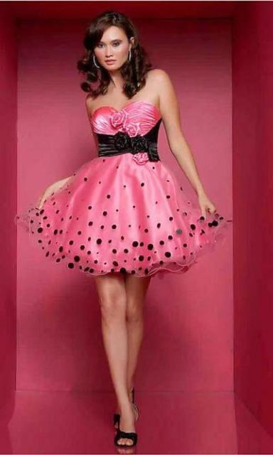 vestido debutante preto e rosa