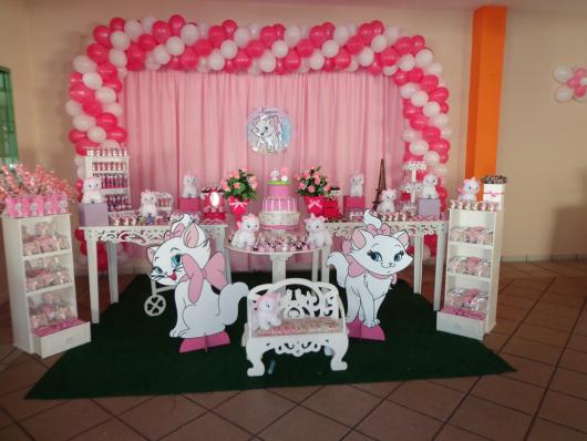 Gata Marie, decoração de mesa gatinha marie, JB Decorações