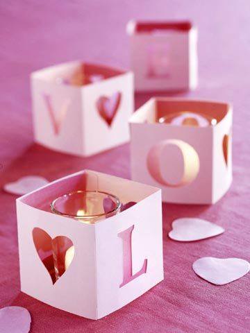 Decoração Dia dos Namorados de papel luminária de vela